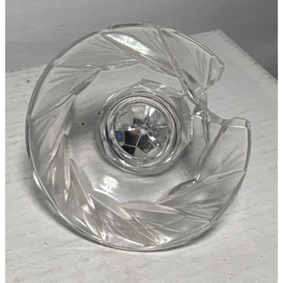 Bohemian Crystal Creamer & Lidded Sugar Dish Pinwheel Starburst Stunning Vintage - Picture 13 of 16